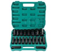 Nordara 20PCS Deep Impact Socket Set 6pt Metric 8-32mm 1/2" Drive in Black Nordara Black