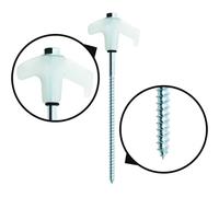 Nordara 21PCS Screw In Heavy Duty Drill Top Tent Pegs Set Camping in White Nordara White