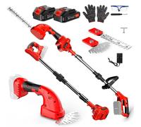 Nordara 21V Cordless Long Reach Hedge Trimmer with 2 Replacement Batteries in Red | Size: 10kg Nordara Red 10kg