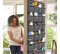 Nordara 24 Grids Over Door Hanging Shoe Organizer Storage Bag in Grey Nordara Grey