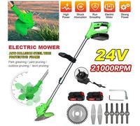 Nordara 24V Cordless Strimmer Grass Trimmer Tree Cutter 2Batteries in Bright Green | Size: 2.5kg Nordara Bright Green 2.5kg
