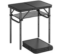 Nordara 2ft Folding Camping Table, Picnic Table with Storage Layer, Black Nordara Black