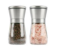 Nordara 2PCS Stainless Steel Salt & Pepper Grinder Set Adjustable Coarse in Silver Nordara Silver