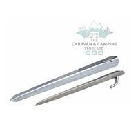 Nordara 2x Heavy Duty 38cm Awning Ground Stakes Steel Pegs Caravan Motorhome in Silver Nordara Silver