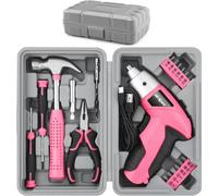 Nordara 3.6V Pink Cordless Screwdriver 19PC USB Rechargeable Tool Kit | Size: 10000mm x 520mm Nordara Pink 10000mm x 520mm