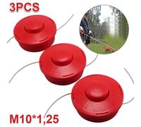Nordara 3 Pack Petrol Trimmer Head Replacement Strimmer Bump Feed Line Spool in Red Nordara Red