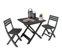 Nordara 3-Piece Grey Outdoor Folding Bistro Set for Garden & Camping Nordara Grey