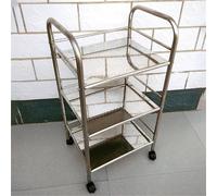 Nordara 3 Tier 76cm*32cm*50cm Stainless Steel Trolley Cart for Kitchen in Silver Nordara Silver