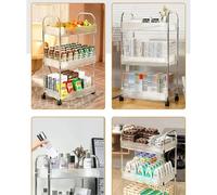 Nordara 3 Tier Acrylic Storage Trolley Rolling Cart Bathroom Rack in Clear Nordara Clear