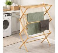Nordara 3-Tier Bamboo Wooden Clothes Airer Vintage Folding Drying Rack in Natural Nordara Natural