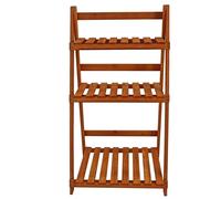Nordara 3 Tier Foldable Wooden Plant Stand Flower Pot Shelf Rack in Tan | Size: 1000L Nordara Tan 1000L