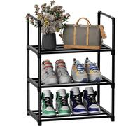 Nordara 3-Tier Metal Shoe Rack Small Spaces & Closet in Black Nordara Black