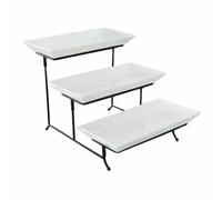 Nordara 3 Tier Serving Set Food Dessert Display in White Nordara White