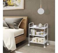 Nordara 3 Tier Slim Rolling Kitchen Trolley Storage Cart with Wheels in White Nordara White