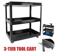 Nordara 3 Tier Tool Storage Heavy Duty Garage Trolley in Black | Size: 10000mm x 520mm Nordara Black 10000mm x 520mm