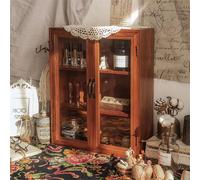 Nordara 3 Tier Vintage Wooden Storage Cabinet Desktop/Wall Mounted Shelf in Dark Brown Nordara Dark Brown