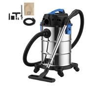Nordara 30L Heavy-Duty Wet & Dry Vacuum Cleaner Wheeled Powerful Compact in Silver | Size: 100 cm x 15 cm Nordara Silver 100 cm x 15 cm