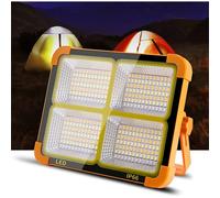 Nordara 336 LED Solar Floodlight Portable Waterproof Rechargeable 5 Mode 150W in Orange Nordara Orange