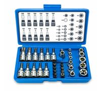 Nordara 34Pcs Torx Star Bits Male Female 3/8" Chrome Sockets Tool Set in Silver Nordara Silver