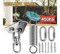 Nordara 360° Swivel Ceiling Hook Kit for Hammock Hanging Swing Chair Bracket in Silver Nordara Silver