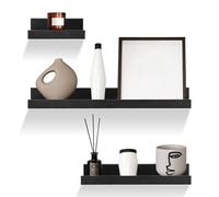Nordara 3Pcs Black Floating Wall Shelves Display Storage Rack | Size: 0.6m2 Nordara Black 0.6m2