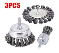 Nordara 3x Rotary Steel Wire Brush Drill Attachment in Silver | Size: 10000mm x 520mm Nordara Silver 10000mm x 520mm
