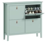 Nordara 4 Drawer Shoe Cabinet with Flip Doors for Hallway, Entryway, Green Nordara Green