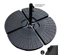 Nordara 4 x Outdoor Umbrella Cantilever Parasol Base Stand-Fan Shape in Black | Size: 50 cm x 50 cm Nordara Black 50 cm x 50 cm