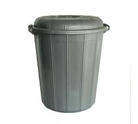 Nordara 40L Silver Bin Clip Lid Waste Plastic Dustbin | Size: 40 cm Nordara Silver 40 cm