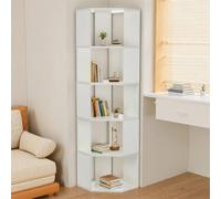 Nordara 40x40x160cm 5 Tier Cube Storage Unit, Wooden Bookcase Display Shelf in White | Size: 150 cm x 60 cm Nordara White 150 cm x 60 cm
