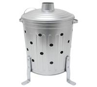 Nordara 45L Galvanised Garden Incinerator Fire Bin in Silver Nordara Silver