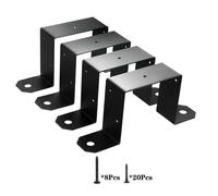 Nordara 4Pcs 3.5×3.5 Inch U-Shaped Connector Bracket Heavy Duty Fence Panel in Black | Size: 10000mm x 520mm Nordara Black 10000mm x 520mm