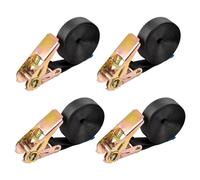 Nordara 4x 25mm x 6m Ratchet Straps - 800kg Black Lashing Nordara Black