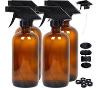 Nordara 4x500ml Plastic Spray Bottles Garden Home Car in Amber Nordara Amber
