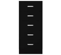 Nordara 5 Drawer Matt Black Chest Curved Metal Handles Nordara Black