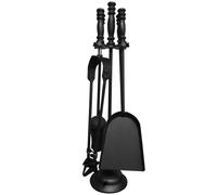 Nordara 5 Pcs Fireside Companion Set Heavy Duty Fireplace Stove Accessories in Black | Size: Large Nordara Black Large