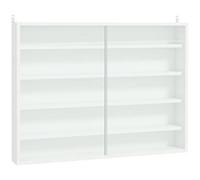 Nordara 5-Tier Wall Display Shelf Unit Cabinet with Shelves Glass Doors White | Size: 160 cm x 100 cm Nordara White 160 cm x 100 cm
