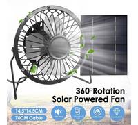 Nordara 50W Solar Panel Portable USB Fan Cooler for Home Camping in Black Nordara Black