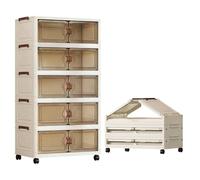 Nordara 5Tier Large Storage Box Stackable Case Cabinet in Warm White | Size: 0.6m2 Nordara Warm White 0.6m2