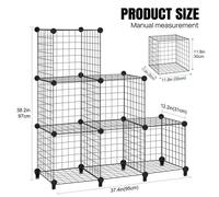 Nordara 6 Cubes Interlocking Storage Unit in Black | Size: 100 cm Nordara Black 100 cm