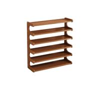 Nordara 6 Tier Wooden Shoe Rack Multi-layer Storage Shelf Home in Brown | Size: 600mm Nordara Brown 600mm