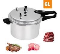 Nordara 6L Dual Handle Aluminum Pressure Cooker Home Kitchen Cookware in Silver Nordara Silver