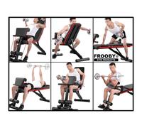 Nordara 7-Incline Foldable Adjustable Dumbbell Bench Weight Training Gym UK in Black Nordara Black