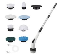 Nordara 9-in-1 Cordless Electric Spin Scrubber Turbo Handheld Cleaning Brush in White | Size: 100 cm x 15 cm Nordara White 100 cm x 15 cm