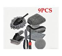 Nordara 9 PCS Car Detailing Brush Set Wheel Valet Pro Cleaning Kit in Grey | Size: 9 Pack Nordara Grey 9 Pack