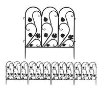 Nordara A 5 x Decorative Garden Fence Panels Border Edging Animal Barrier in Black Nordara Black