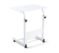 Nordara Adjustable Laptop Table with Wheels Portable Standing Desk Cart White | Size: 100 cm x 100 cm Nordara White 100 cm x 100 cm