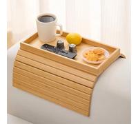 Nordara Bamboo Armrest Organizer - Remote Control Tray for Sofa/Settee in Brown Nordara Brown
