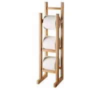 Nordara Bamboo Toilet Roll Holder Free Standing with Tissue Storage in Natural Nordara Natural