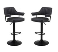 Nordara Black-2 X PLUSH BLACK BAR STOOLS | Size: 100 cm Nordara Black 100 cm